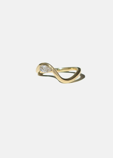 Pear Lab Grown Diamond Unique Curved Wedding Band
