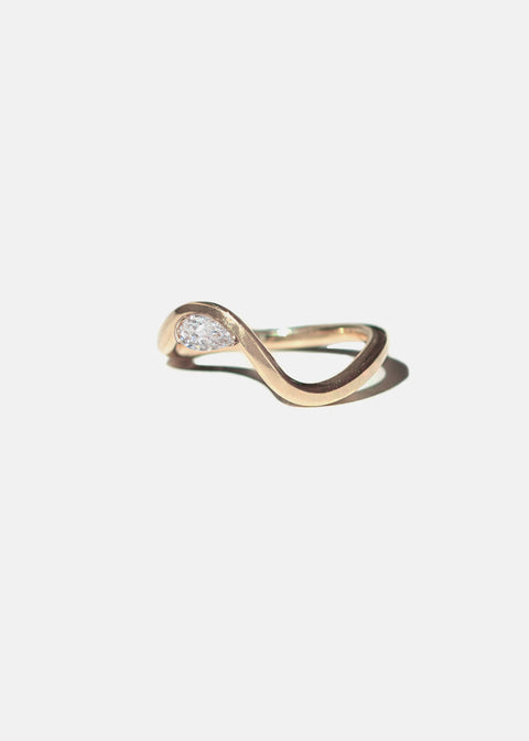 Pear Lab Grown Diamond Unique Curved Wedding Band