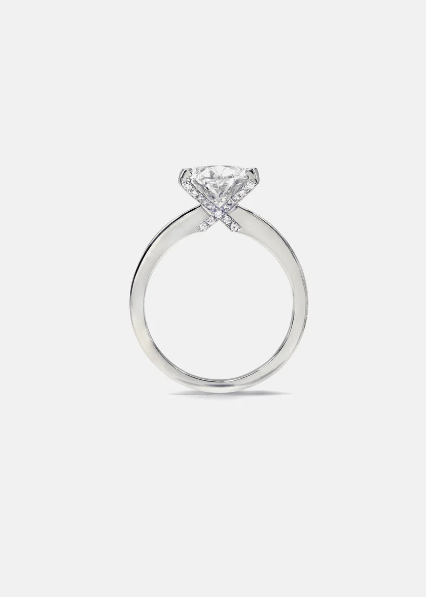 3.0ct Oval Cut E/VS CVD XO Hidden Diamond Solitaire Timeless Engagement Rings With Wedding Band