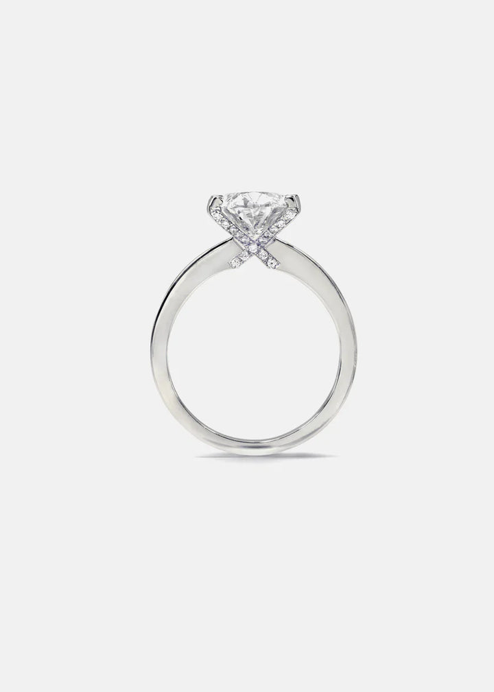 3.0ct Oval Cut E/VS CVD XO Hidden Diamond Solitaire Timeless Engagement Rings With Wedding Band