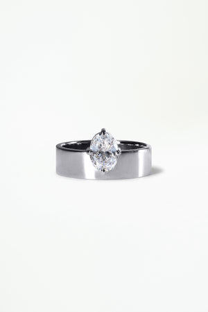 1.0ct Oval Unique Solitaire F/VS1 Lab Grown Diamond Engagement Ring