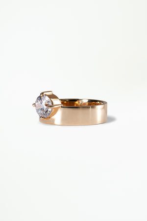 1.0ct Round F/VS1 Lab Grown Diamond Unique Solitaire Engagement Ring