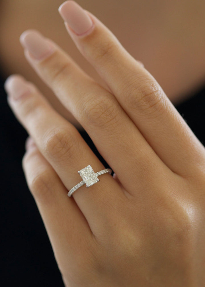Radiant Cut Pavé Engagement Ring