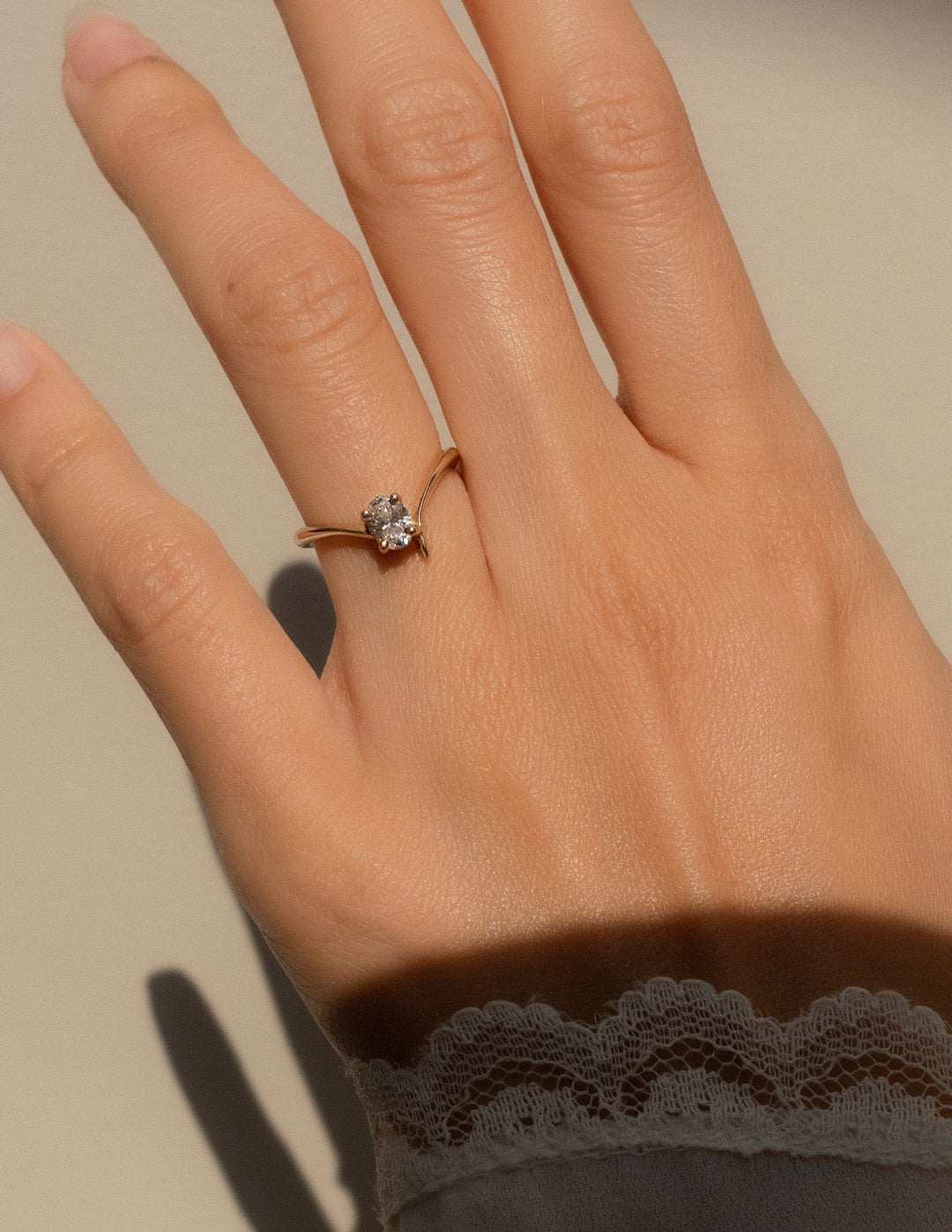 Oval Lab Grown Diamond Claw Engagement Ring