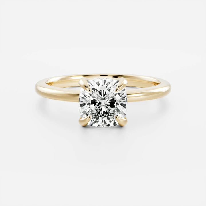 1 carat cushion solitaire engagement ring lab grown diamond IGI certified