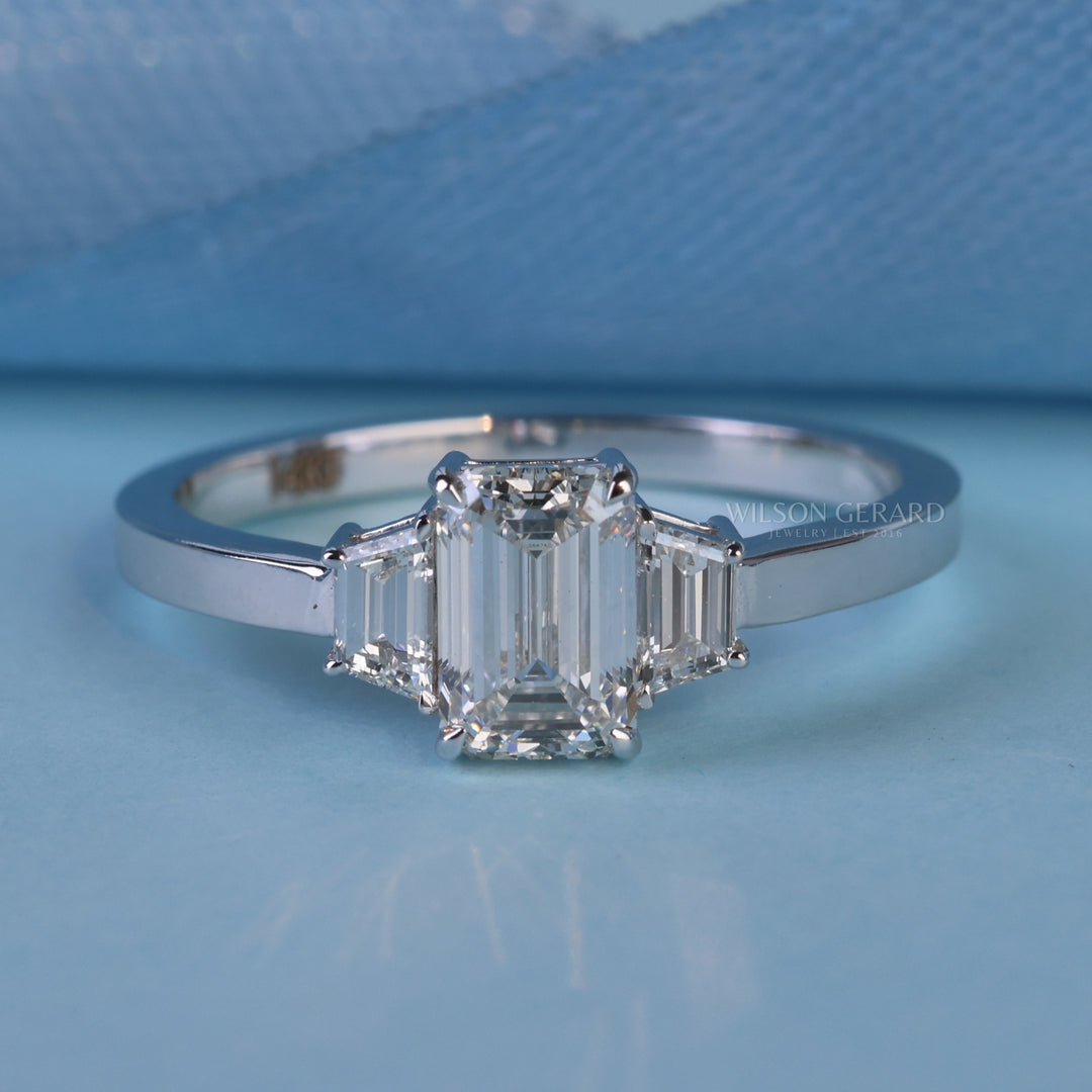 Emerald Cut Lab Diamond Engagement Ring