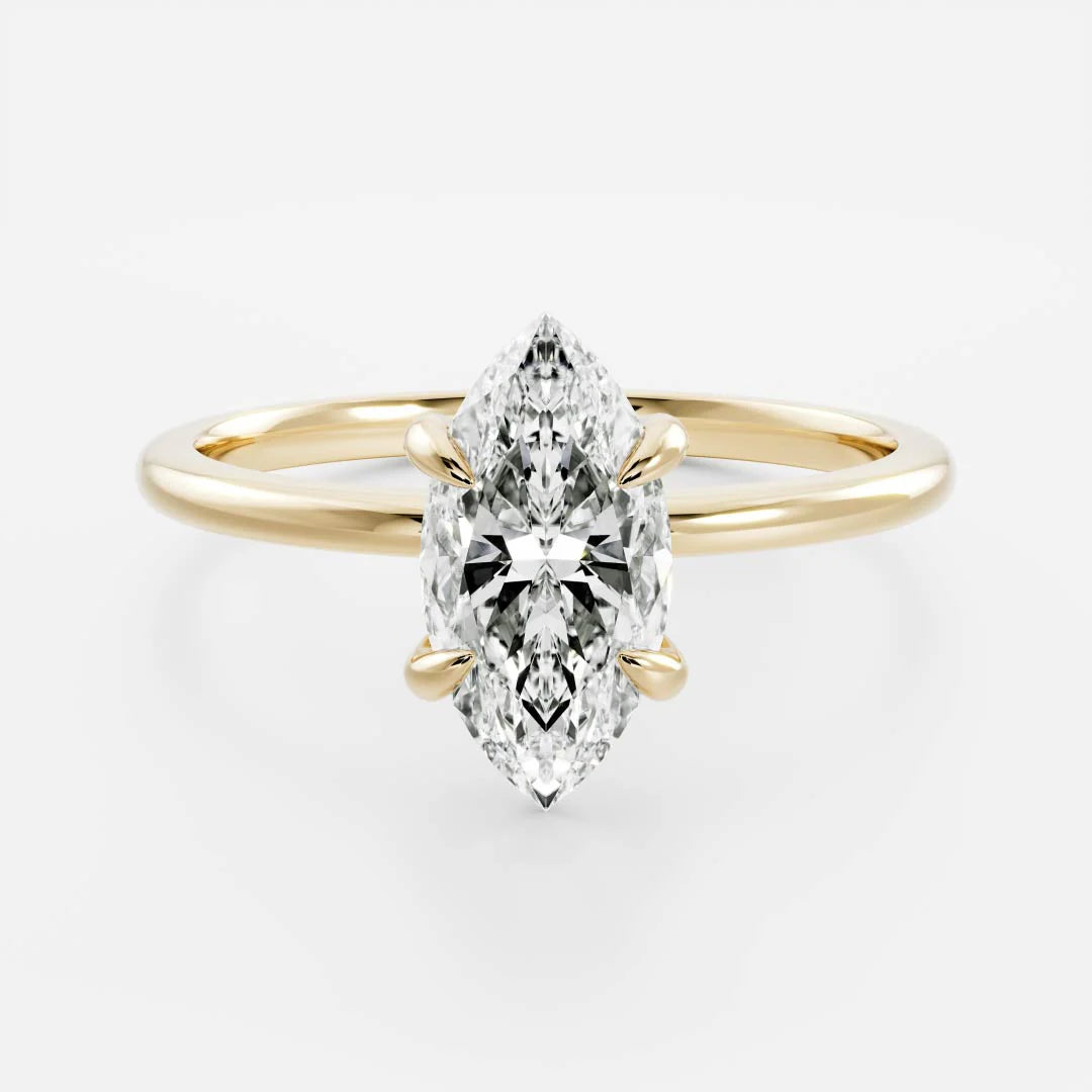 1 carat marquise solitaire engagement ring lab grown diamond IGI certified