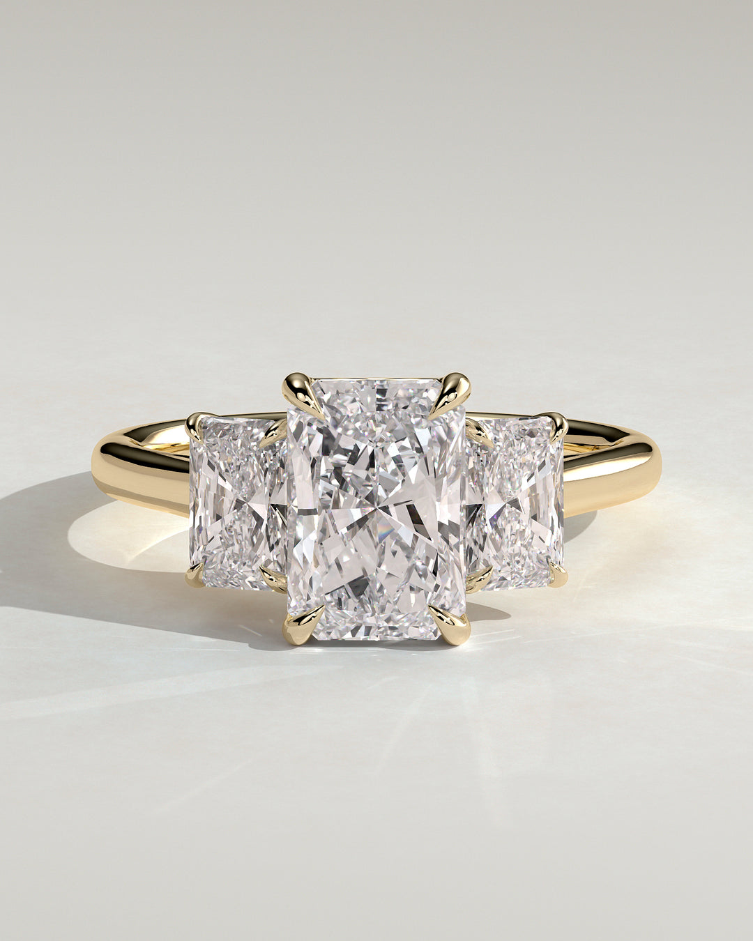 1.0CT Radiant Trilogy IGI Certified CVD Diamond Solitaire Engagement Ring