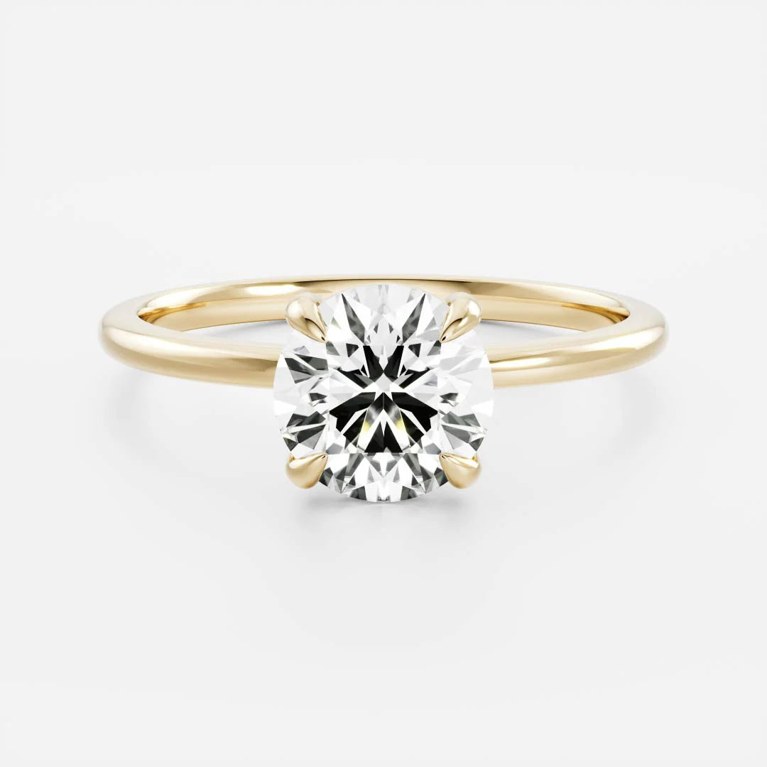 1 carat round solitaire engagement ring lab grown diamond IGI certified