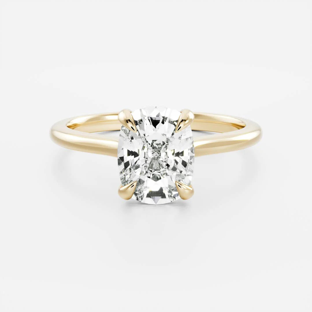 1 carat cushion cathedral engagement ring lab grown diamond IGI certified