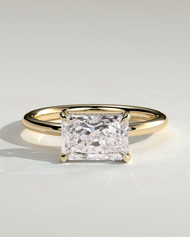 radiant cut engagement ring hidden halo