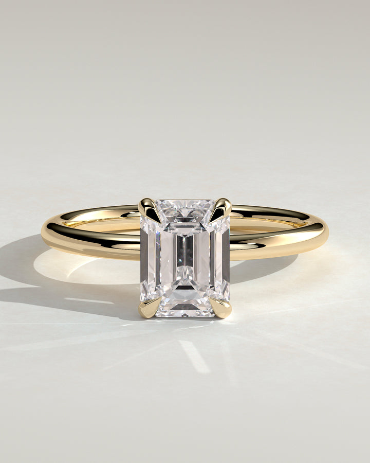 1.0ct Emerald Cut IGI Certified Lab Grown Diamond Solitaire Engagement Ring