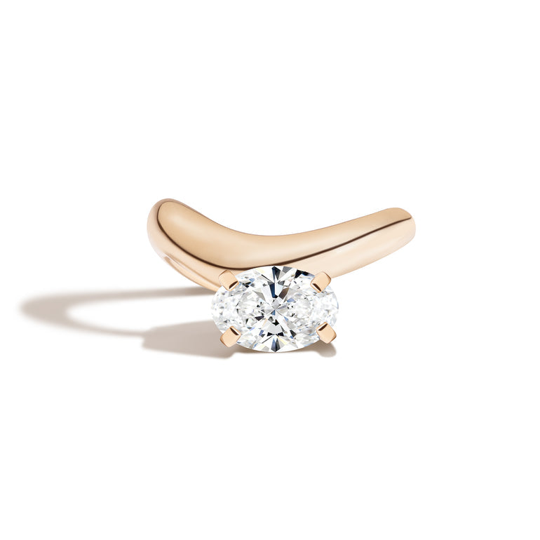 Oval East West Lab Grown Diamond Engagement Ring