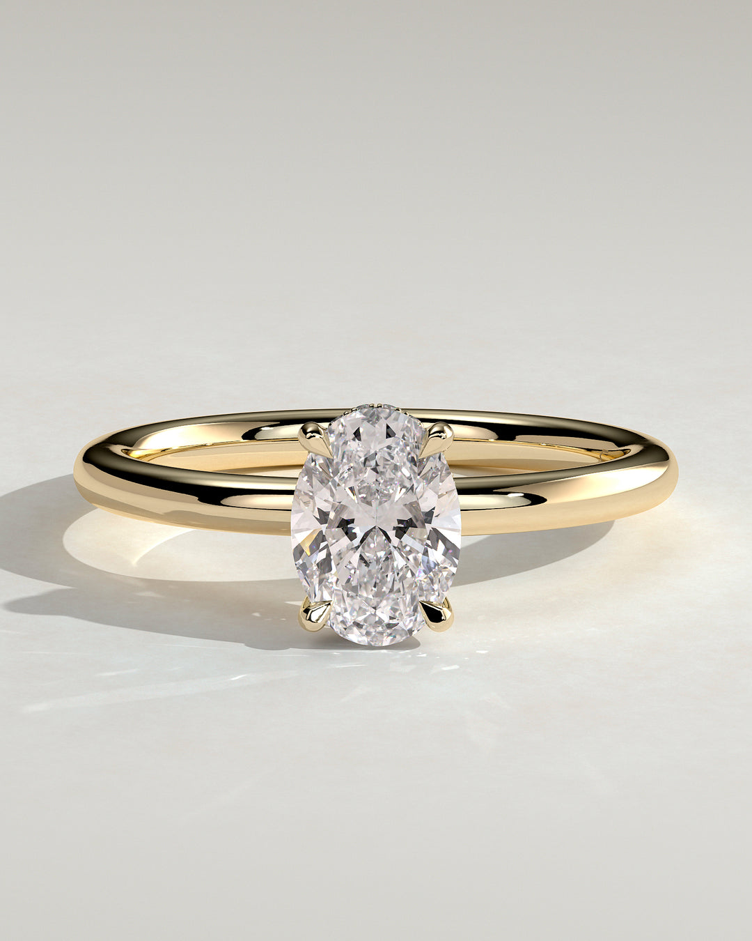 1.0ct Oval Hidden Halo IGI Certified Lab Grown Diamond Solitaire Engagement Ring