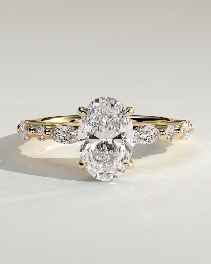 1.0ct Oval Solitaire IGI Certified Lab Diamond Cluster Engagement Ring