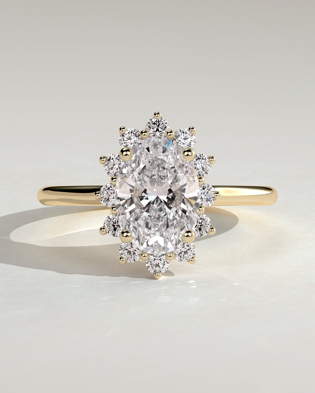 oval solitaire engagement ring halo