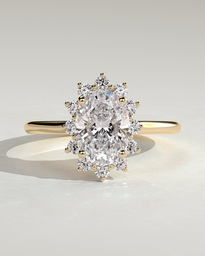 oval solitaire engagement ring halo