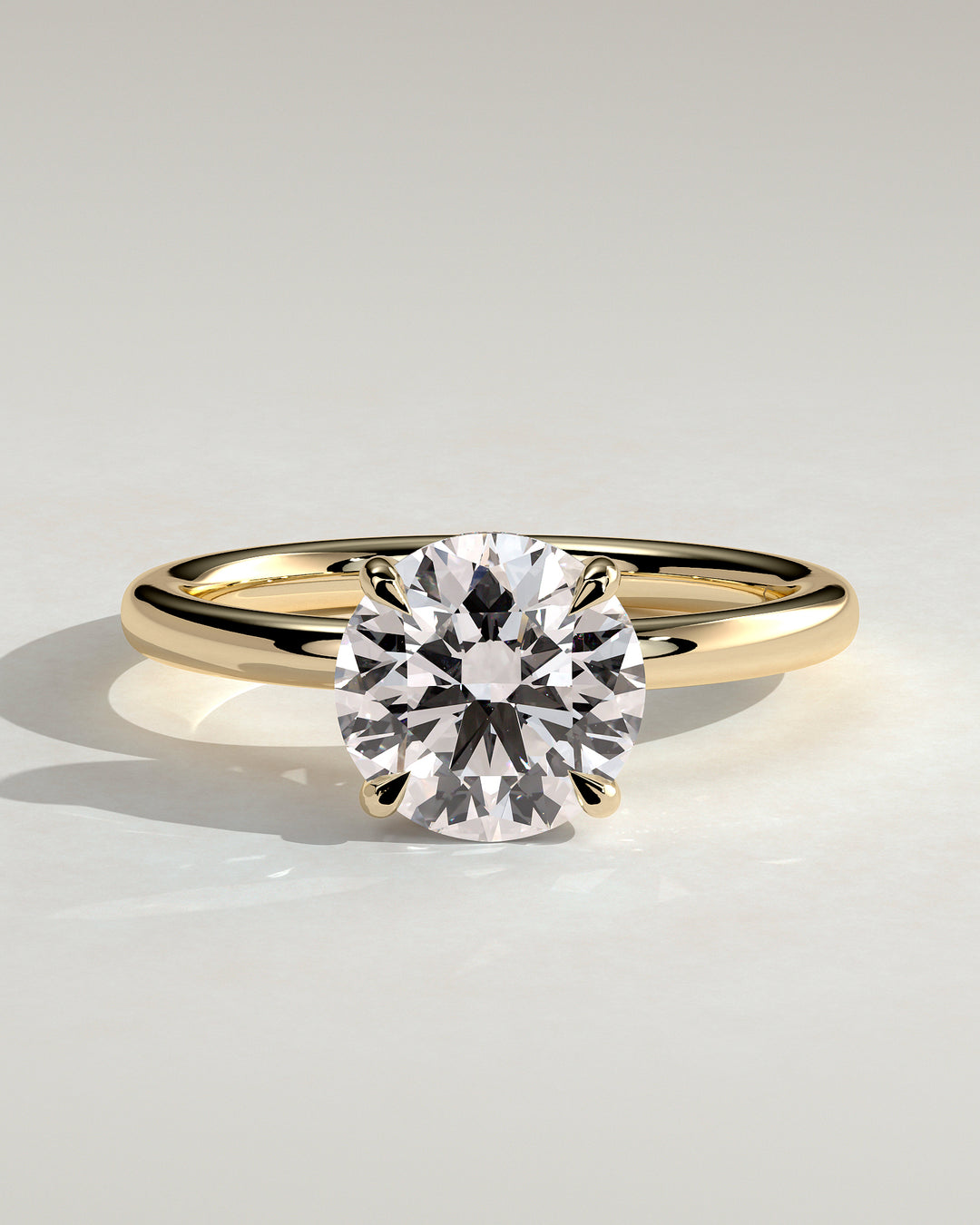 1.0ct Round Cut Lab Grown Diamond Hidden Halo Solitaire Engagement Ring
