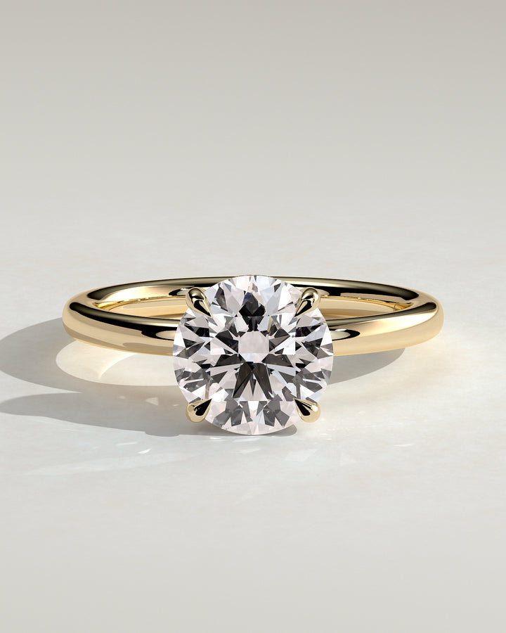 1.0ct Round Cut Lab Grown Diamond Hidden Halo Solitaire Engagement Ring