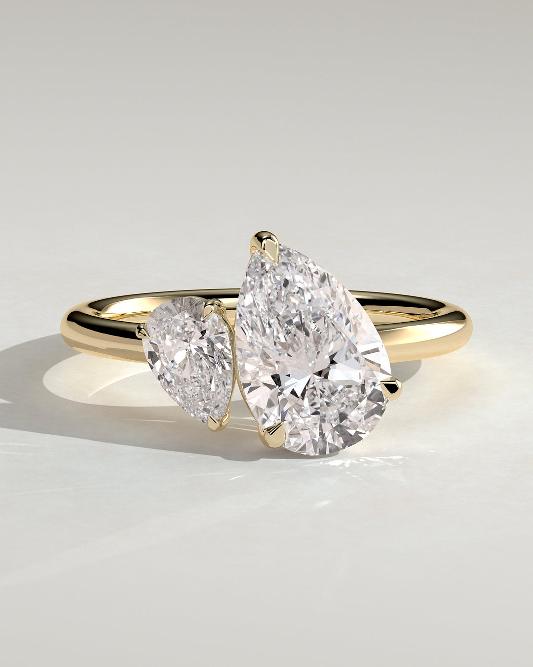 pear toi et moi engagement ring