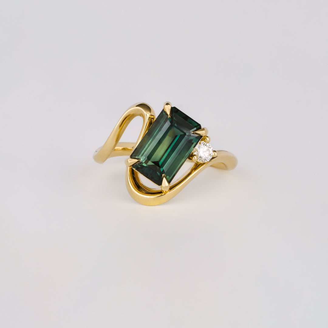 Emerald Cut Diamond Antique Engagement Ring