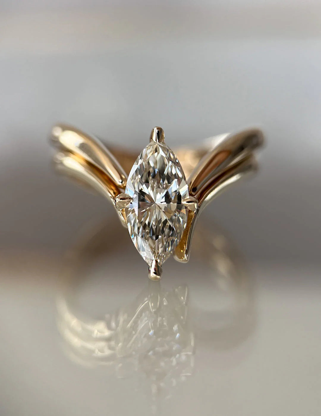 Marquise Lab Grown Diamond Engagement Ring Set