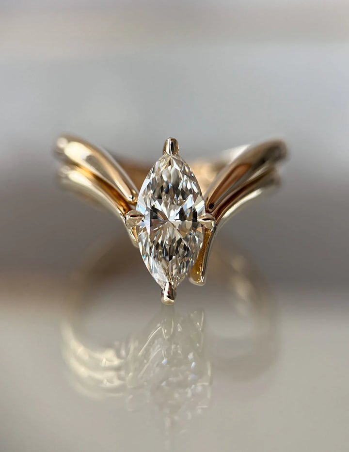 Marquise Lab Grown Diamond Engagement Ring Set