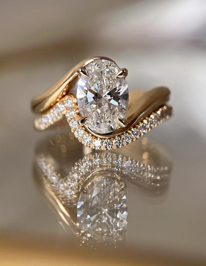 Oval Lab Diamond Ring Set