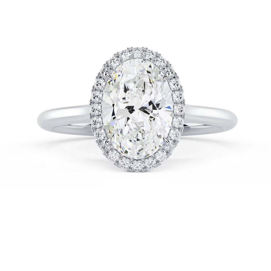 oval cut lab grown diamond halo solitaire engagement ring 1.5 carat E VS1