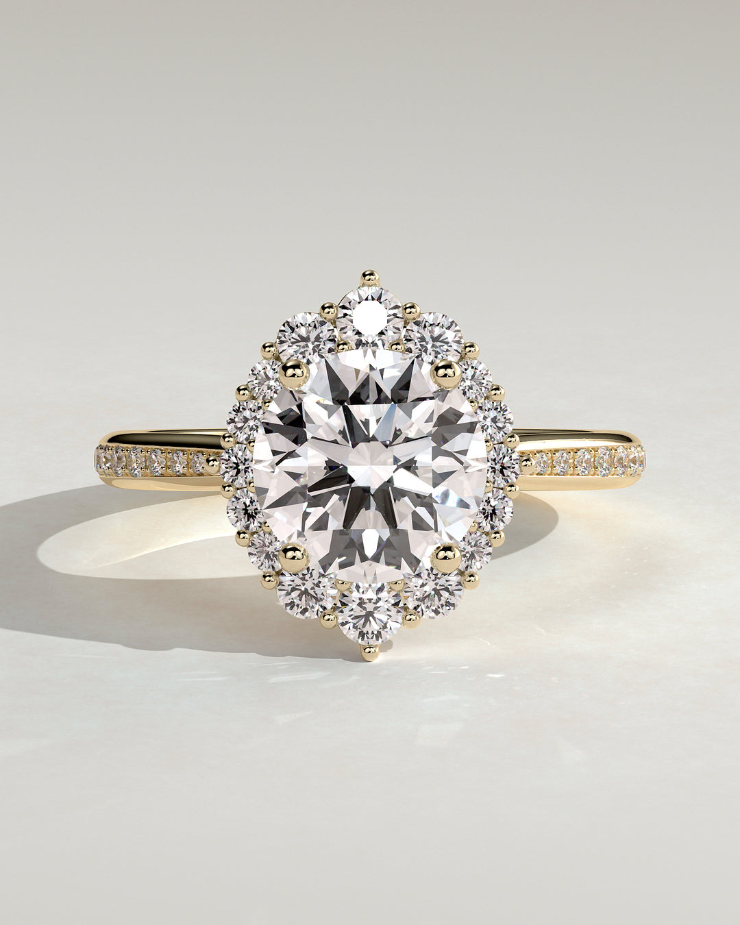 round lab grown diamond engagement ring halo