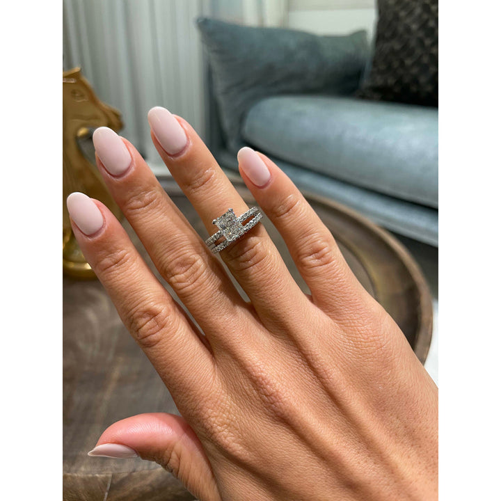 Radiant Lab Diamond Bridal Set