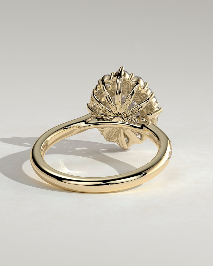 unique round engagement ring halo
