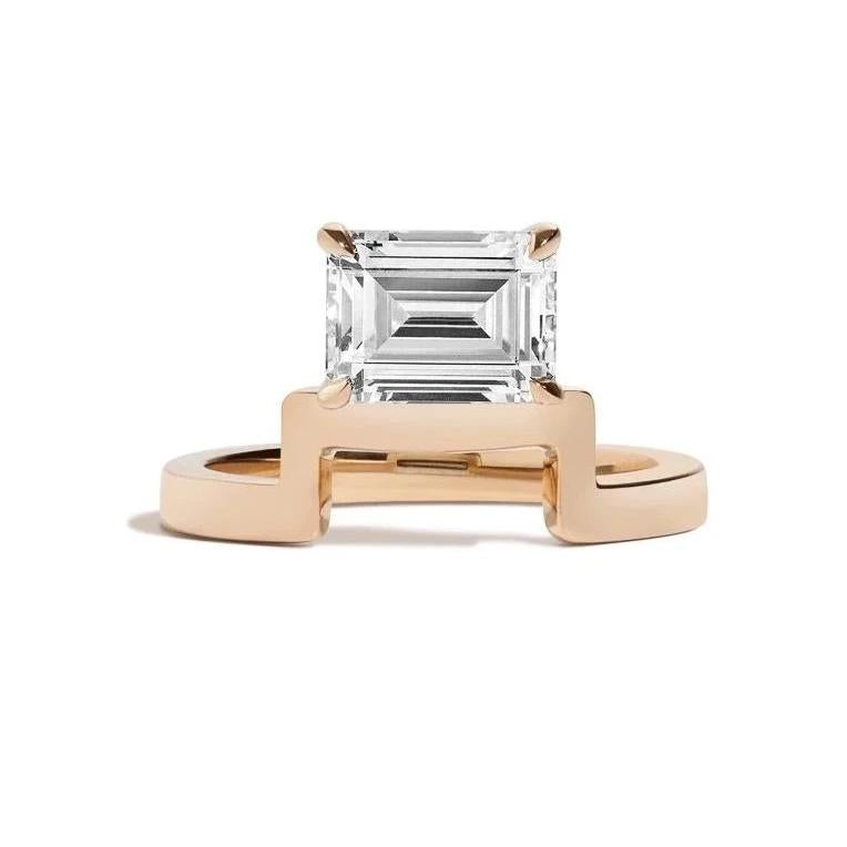 Emerald Cut Lab Grown Diamond Engagement Ring