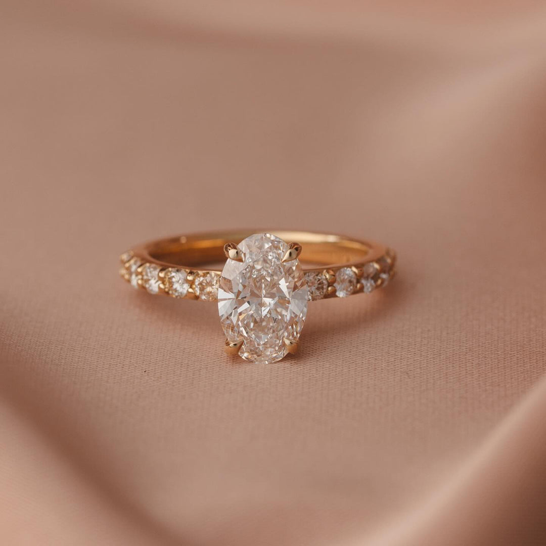 1.50ct Oval Lab Grown Diamond Pave Engagement Ring