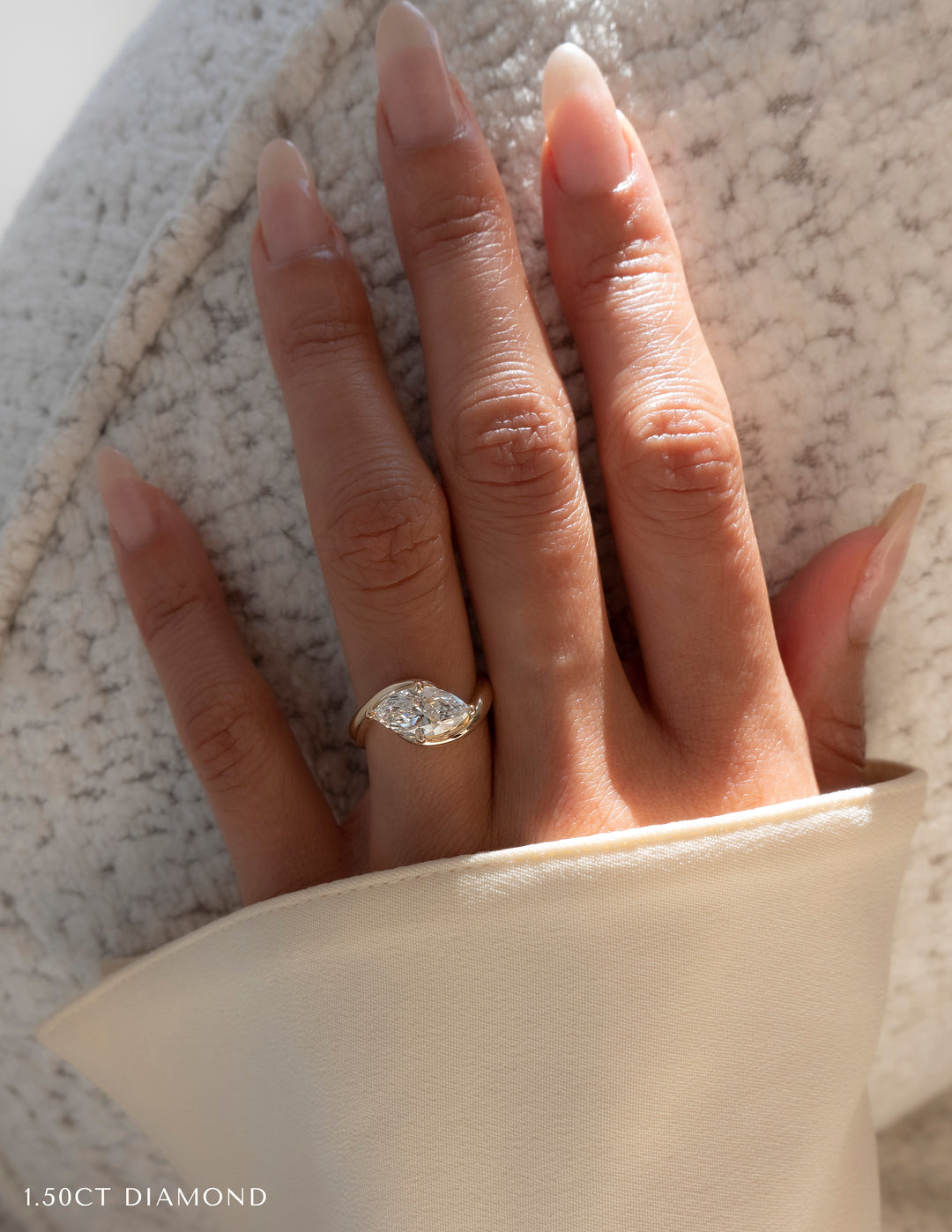 1.0CT-2.0CT Marquise Cut Lab Grown Diamond Antique Engagement Ring