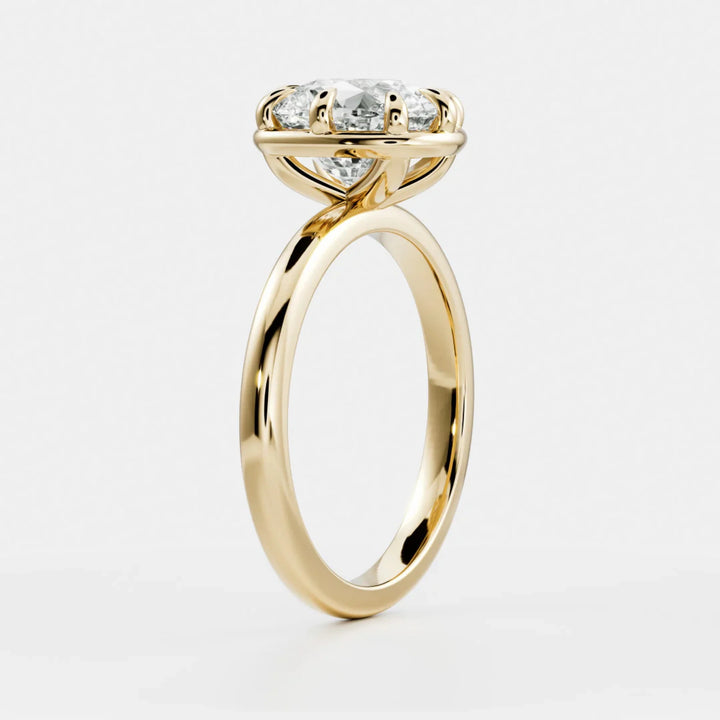 1.5ct cushion IGI lab grown diamond bezel engagement ring USA