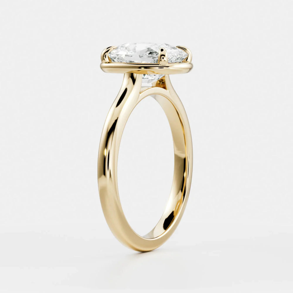 1.5ct cushion IGI lab grown diamond bezel solitaire engagement ring USA