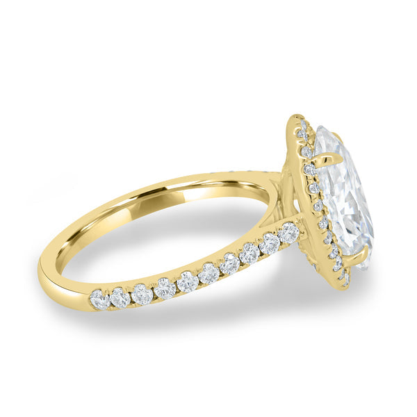 1.5ct marquise E VS2 halo cathedral pavé engagement ring USA