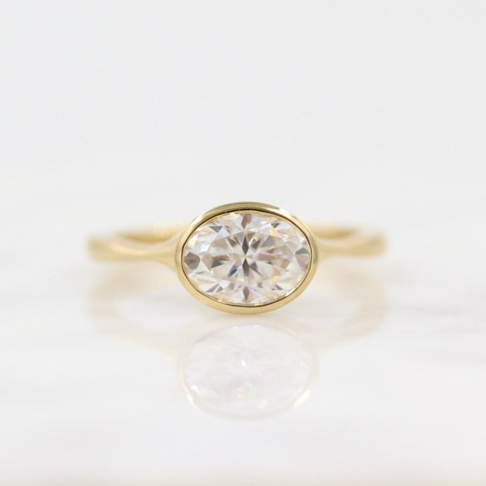 Oval Bezel Solitaire Engagement Ring