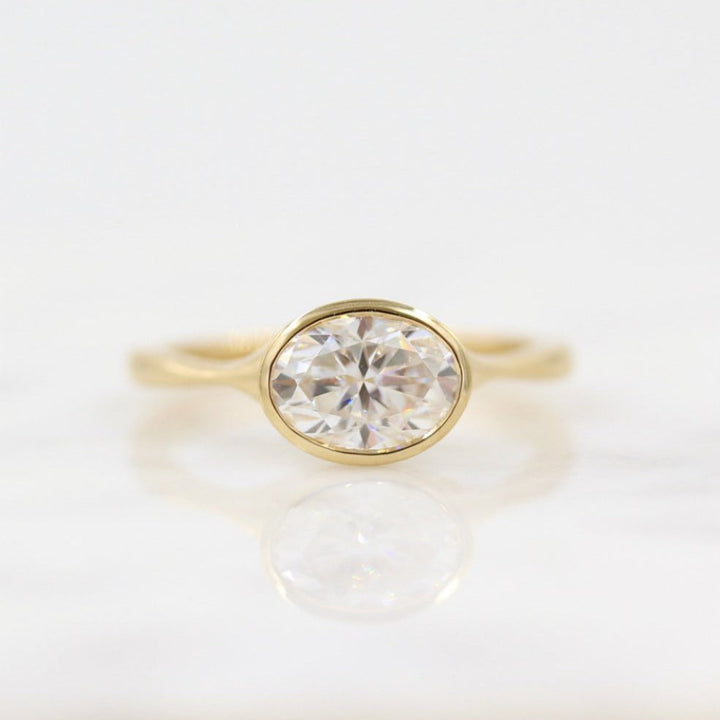 Oval Bezel Solitaire Engagement Ring