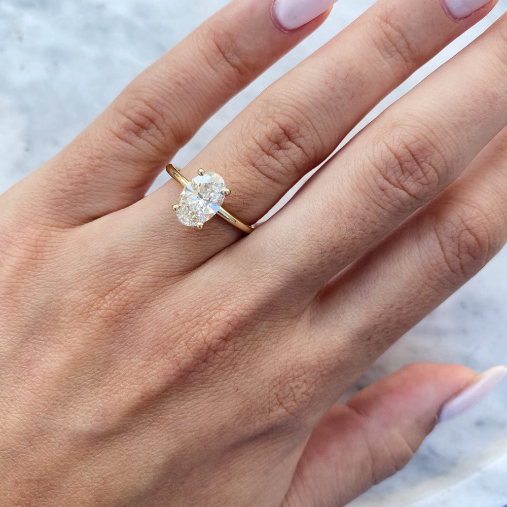 Oval Cut Lab Diamond Solitaire Ring