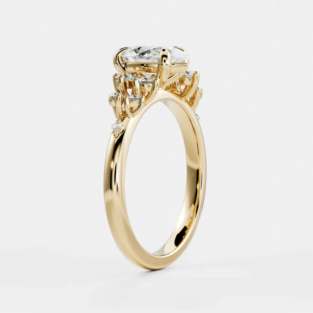 1.5ct pear IGI lab grown diamond cluster engagement ring USA