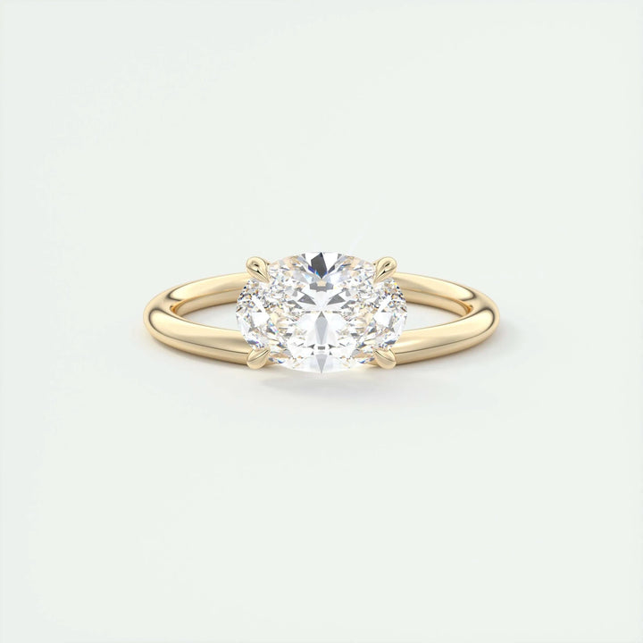 1.5ct East West Oval F- VS1 Lab Grown Diamond Solitaire Engagement Ring