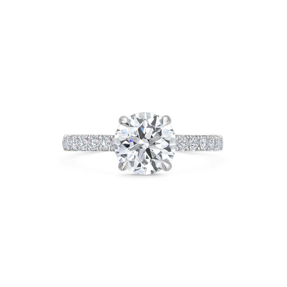 1.5ct Round F- VVS1 Lab Grown Diamond Pave Engagement Ring