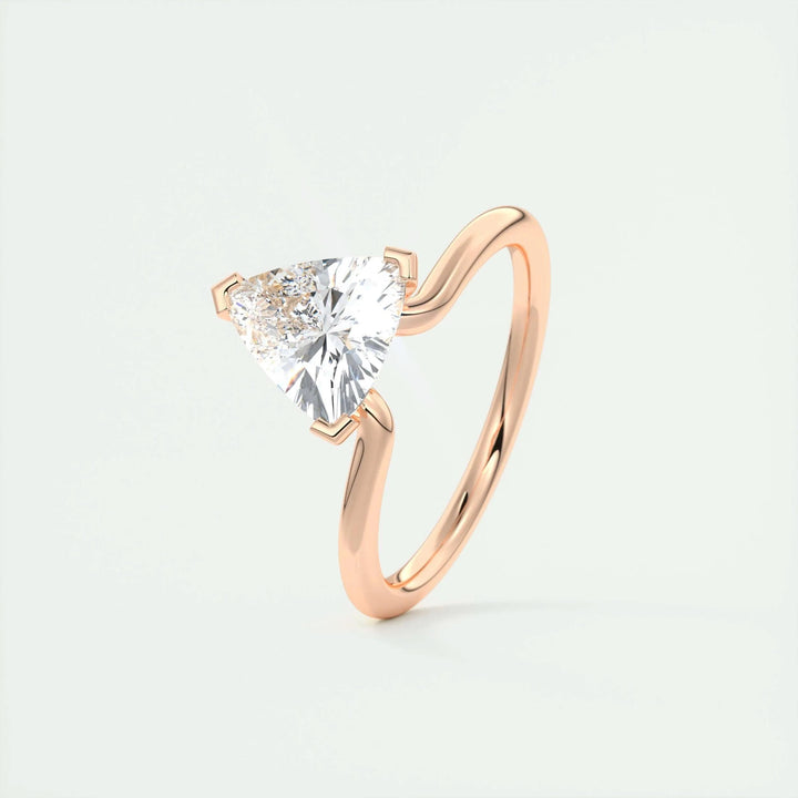 1.5ct Trillion Cut F- VS1 Lab Grown Diamond Solitaire Engagement Ring