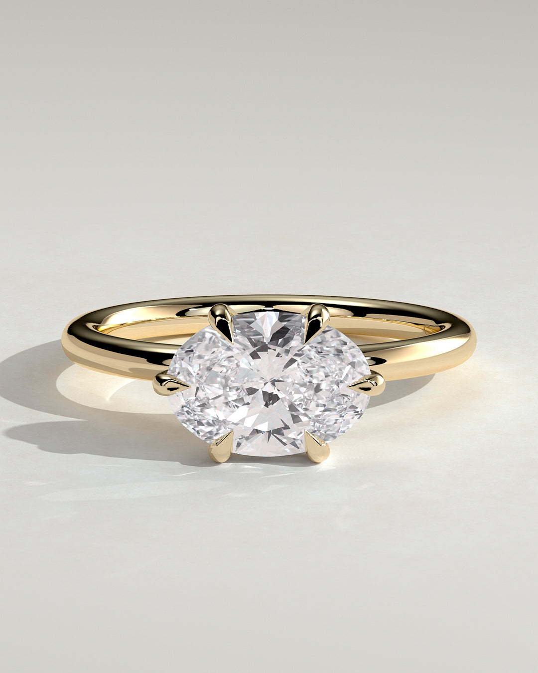 1.5ct East West Oval Cut IGI Certified Lab Grown Diamond Engagement Ring