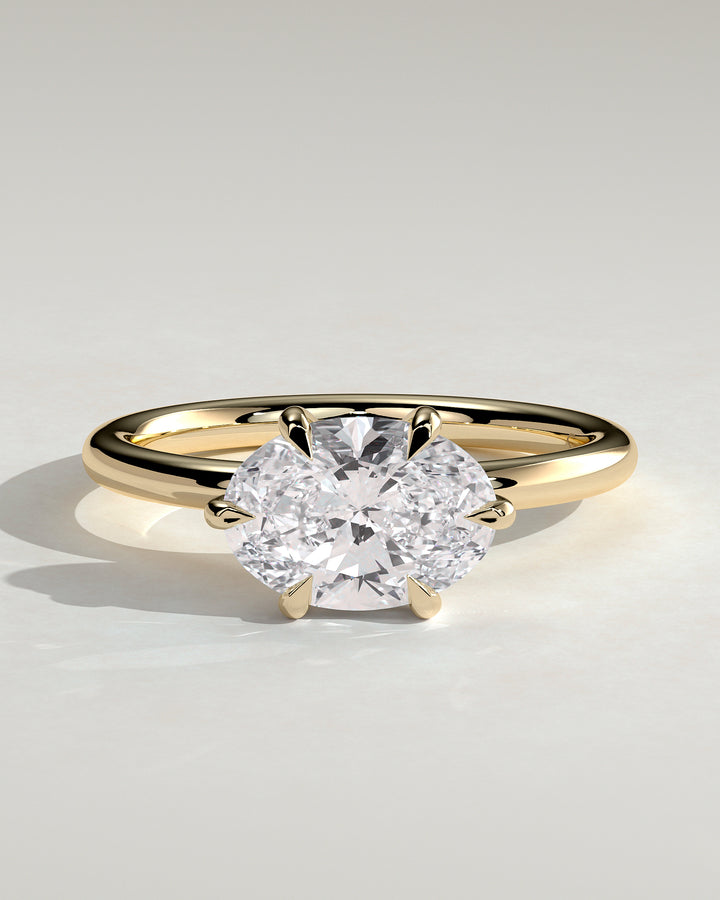 1.5ct East West Oval Cut IGI Certified Lab Grown Diamond Engagement Ring