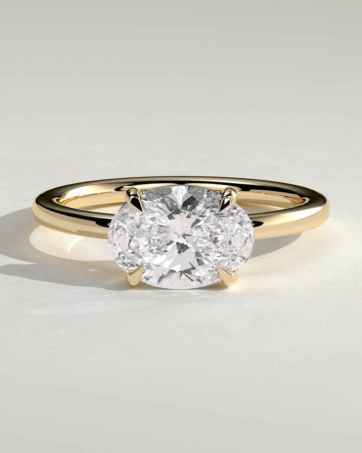 1.5ct East West Oval IGI Lab Grown Diamond Solitaire Engagement Ring