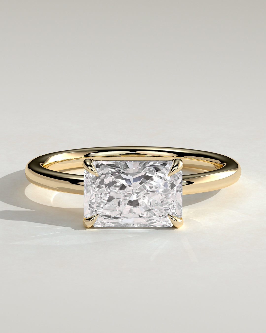radiant cut solitaire engagement ring