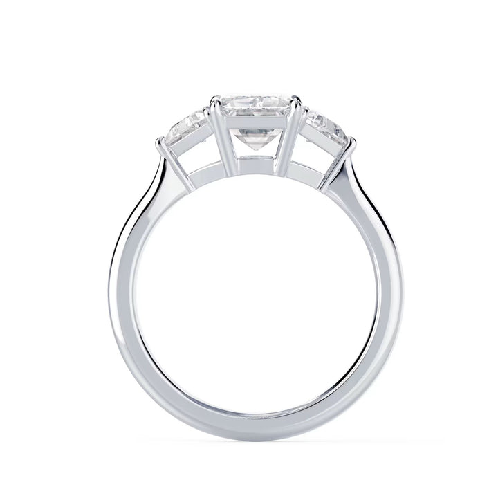 IGI certified emerald E VS1 lab diamond three stone ring